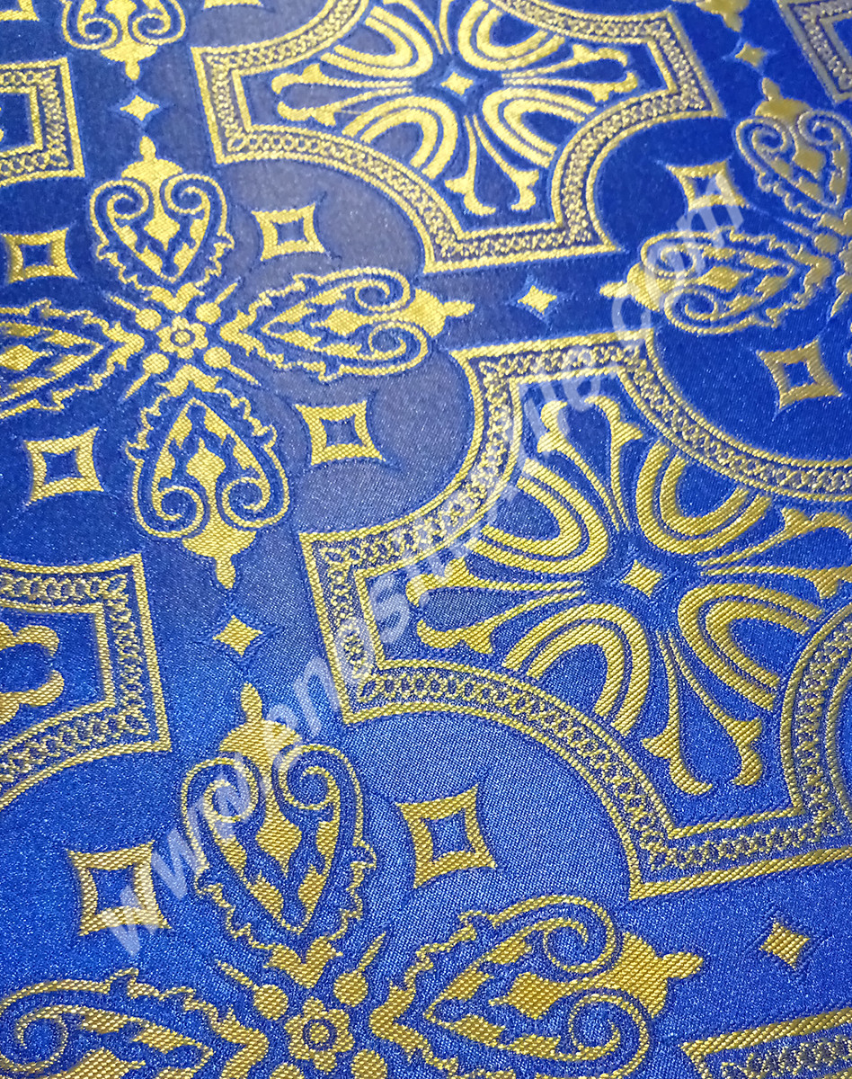 KL-033 Blue-Gold Brocade Fabrics